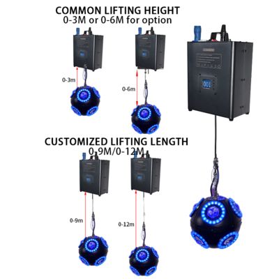 3m DMX Winch RGB LED Kinetic Ball Football Lifting Ball Light for Party