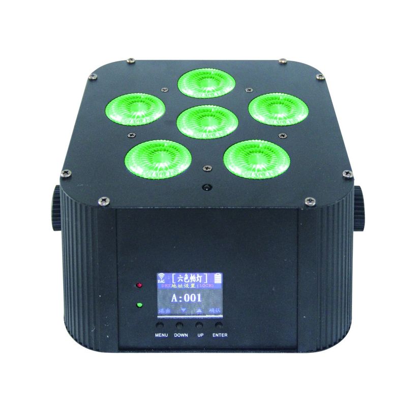 Dj stage light battery quad rgbwa uv 6in1 par light 6x18w battery wireless dmx led uplight for wedding 